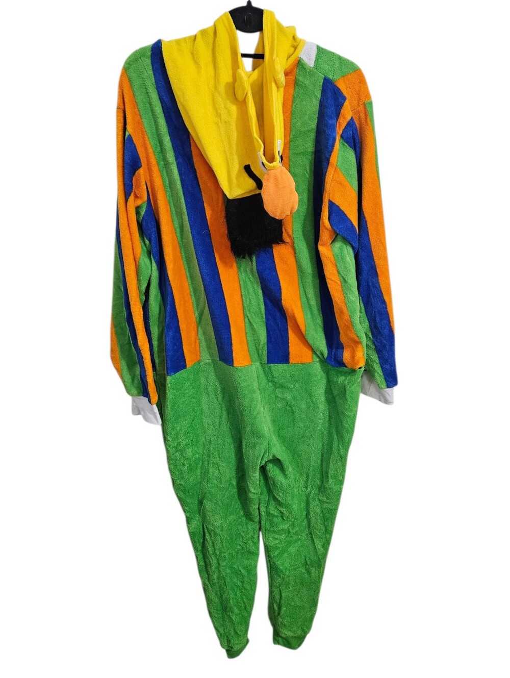Sesame Street Men’s Green Yellow Purple Orange Striped Bert Onesie Costume M - Picture 5 of 12